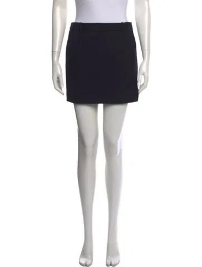 Pre-owned Saint Laurent Virgin Wool Mini Skirt In Black