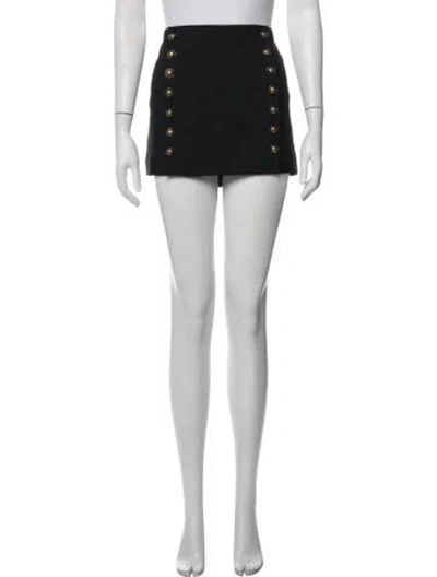 Pre-owned Saint Laurent Virgin Wool Mini Skirt In Black