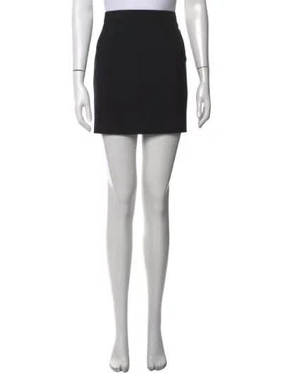 Pre-owned Saint Laurent Virgin Wool Mini Skirt In Black