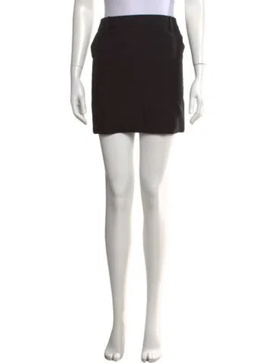 Pre-owned Saint Laurent Virgin Wool Mini Skirt In Black