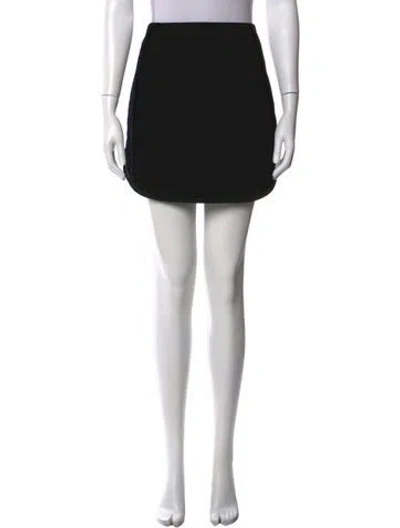 Pre-owned Saint Laurent Virgin Wool Mini Skirt In Black