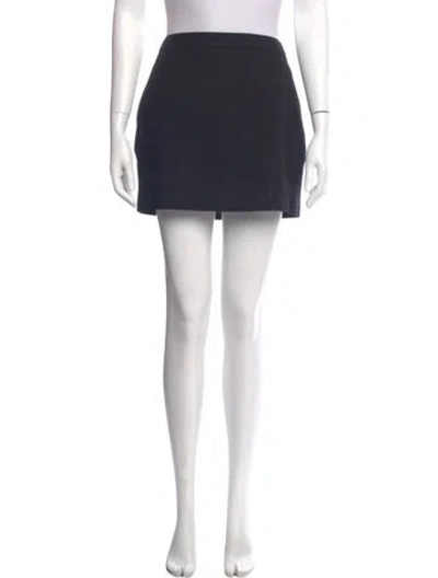 Pre-owned Saint Laurent Virgin Wool Mini Skirt In Blue