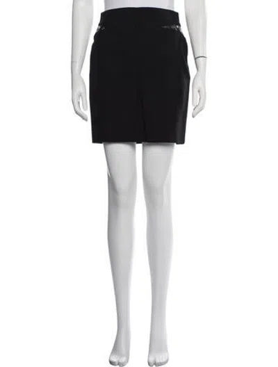 Pre-owned Saint Laurent Virgin Wool Mini Skirt W/ Tags In Black