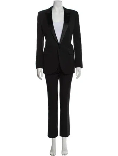 Pre-owned Saint Laurent Virgin Wool Pantsuit In Black