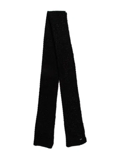 Pre-owned Saint Laurent Virgin Wool Scarf In Black