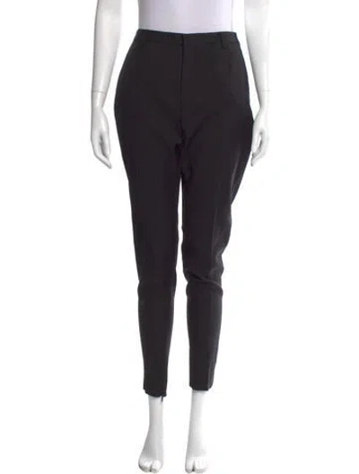 Pre-owned Saint Laurent Virgin Wool Skinny Leg Pants In Black