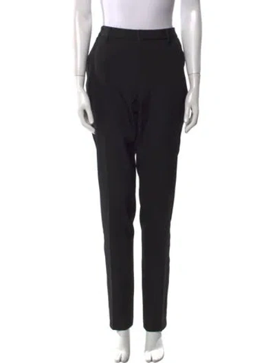 Pre-owned Saint Laurent Virgin Wool Skinny Leg Pants In Black