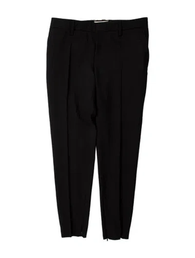 Pre-owned Saint Laurent Virgin Wool Skinny Leg Pants In Black
