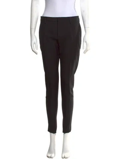 Pre-owned Saint Laurent Virgin Wool Skinny Leg Pants In Black