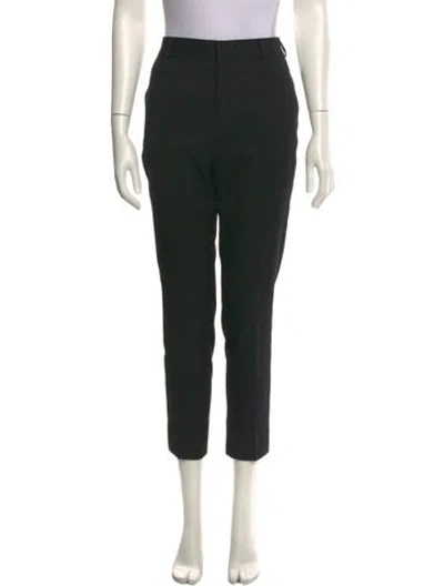 Pre-owned Saint Laurent Virgin Wool Skinny Leg Pants In Green