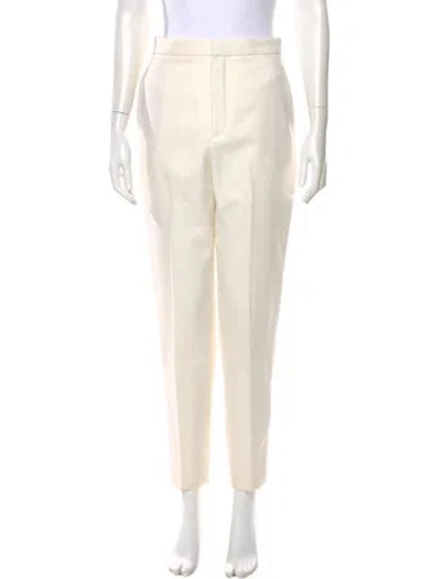 Pre-owned Saint Laurent Virgin Wool Skinny Leg Pants In Neutral