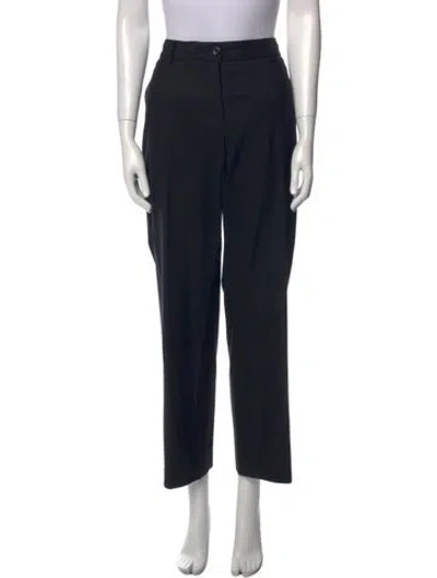 Pre-owned Saint Laurent Virgin Wool Straight Leg Pants In Black