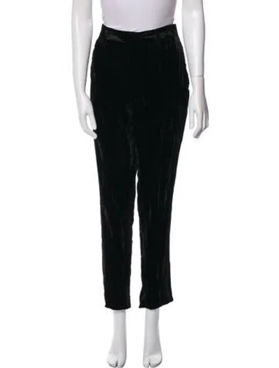 Pre-owned Saint Laurent Virgin Wool Straight Leg Pants In Black