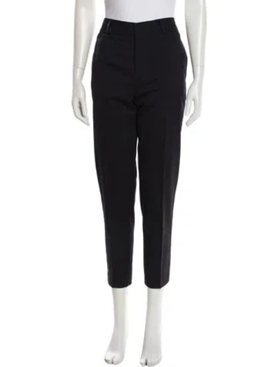 Pre-owned Saint Laurent Virgin Wool Straight Leg Pants In Black
