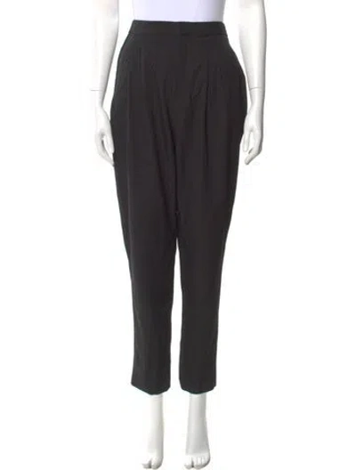Pre-owned Saint Laurent Virgin Wool Straight Leg Pants In Black
