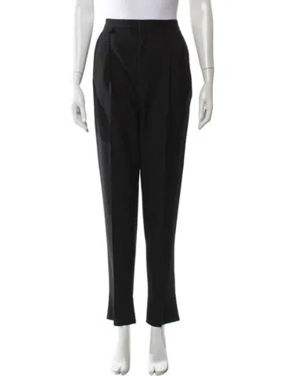 Pre-owned Saint Laurent Virgin Wool Straight Leg Pants In Black