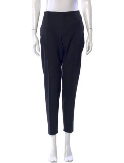 Pre-owned Saint Laurent Virgin Wool Straight Leg Pants In Black