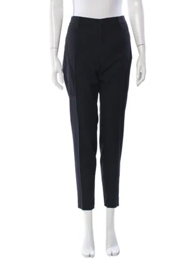 Pre-owned Saint Laurent Virgin Wool Straight Leg Pants In Black