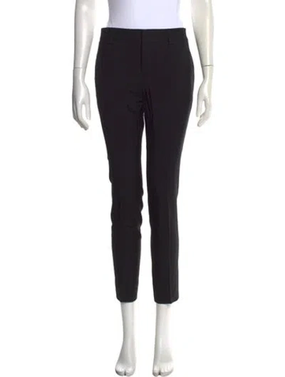Pre-owned Saint Laurent Virgin Wool Straight Leg Pants In Black