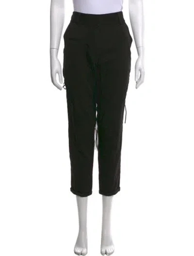 Pre-owned Saint Laurent Virgin Wool Straight Leg Pants In Black