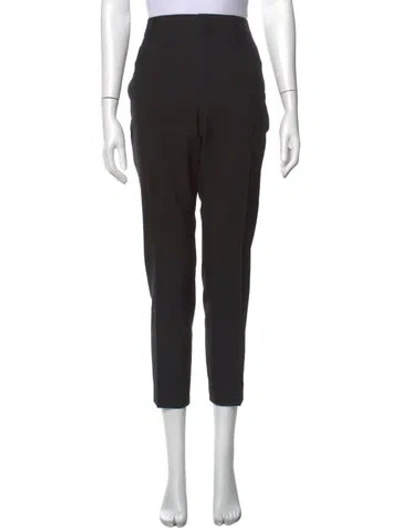 Pre-owned Saint Laurent Virgin Wool Straight Leg Pants In Black