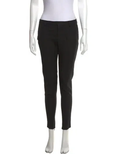 Pre-owned Saint Laurent Virgin Wool Straight Leg Pants In Black