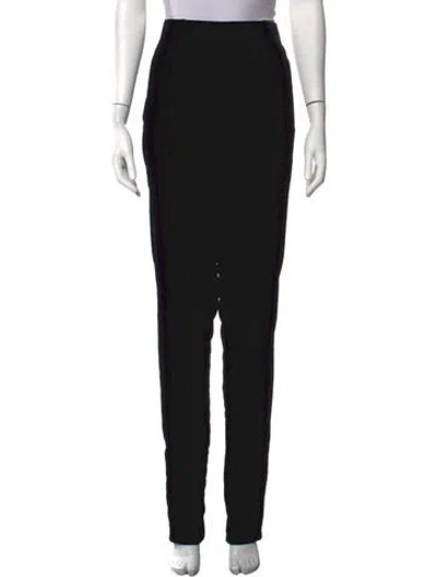 Pre-owned Saint Laurent Virgin Wool Straight Leg Pants In Black