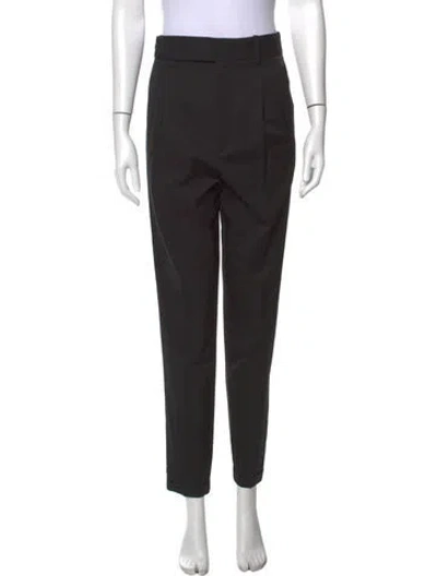Pre-owned Saint Laurent Virgin Wool Straight Leg Pants In Black