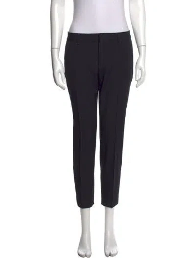 Pre-owned Saint Laurent Virgin Wool Straight Leg Pants In Black