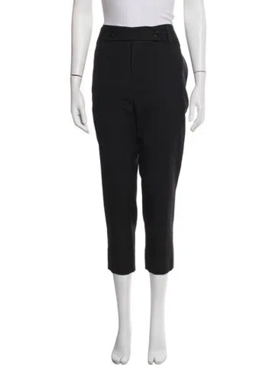 Pre-owned Saint Laurent Virgin Wool Straight Leg Pants In Black