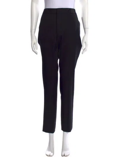 Pre-owned Saint Laurent Virgin Wool Straight Leg Pants In Black