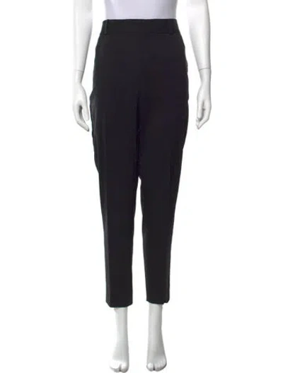 Pre-owned Saint Laurent Virgin Wool Straight Leg Pants In Blue