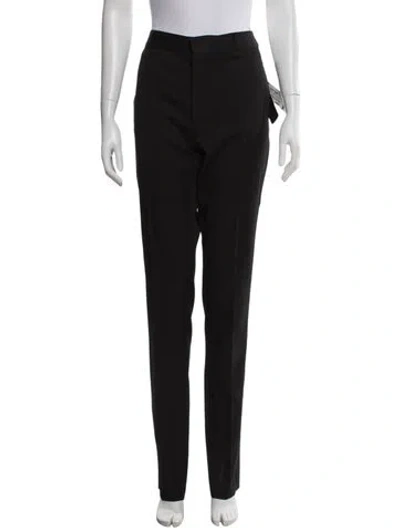 Pre-owned Saint Laurent Virgin Wool Straight Leg Pants W/ Tags In Black