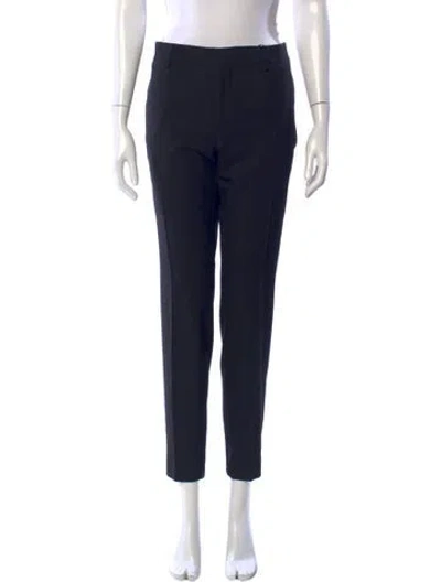Pre-owned Saint Laurent Virgin Wool Straight Leg Pants W/ Tags In Black