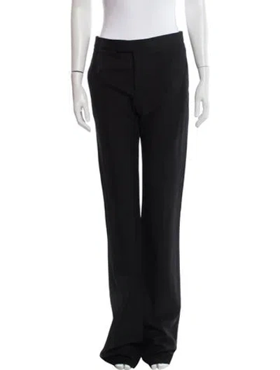 Pre-owned Saint Laurent Virgin Wool Straight Leg Pants W/ Tags In Black