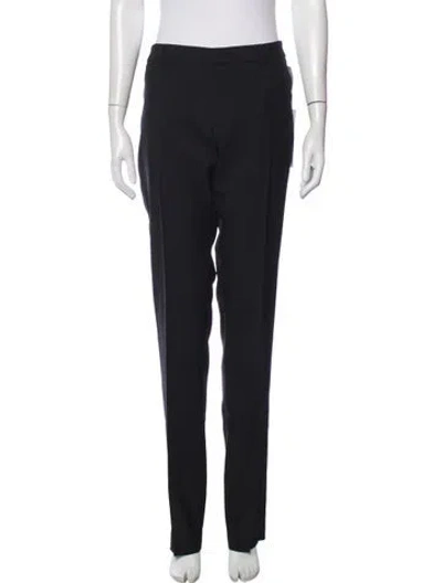 Pre-owned Saint Laurent Virgin Wool Straight Leg Pants W/ Tags In Black