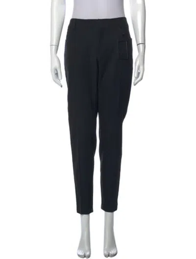 Pre-owned Saint Laurent Virgin Wool Straight Leg Pants W/ Tags In Black