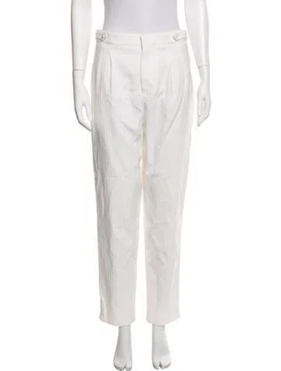 Pre-owned Saint Laurent Virgin Wool Straight Leg Pants W/ Tags In White