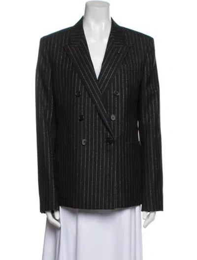 Pre-owned Saint Laurent Virgin Wool Striped Blazer In Multi