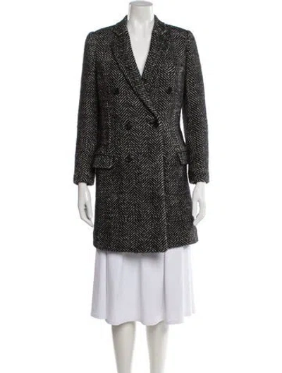 Pre-owned Saint Laurent Virgin Wool Tweed Pattern Coat In Multi