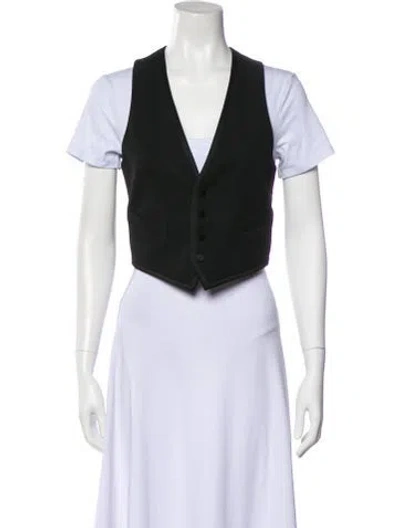 Pre-owned Saint Laurent Virgin Wool Vest In Black