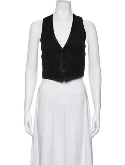 Pre-owned Saint Laurent Virgin Wool Vest In Black