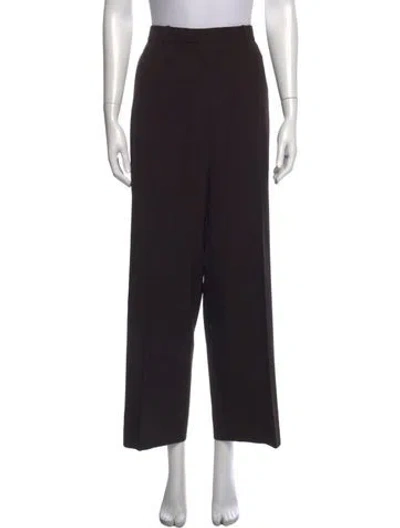 Pre-owned Saint Laurent Virgin Wool Wide Leg Pants In Black