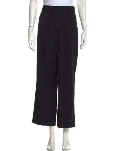 Pre-owned Saint Laurent Virgin Wool Wide Leg Pants In Black