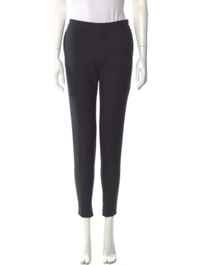 Pre-owned Saint Laurent Virgin Wool Wide Leg Pants In Gray