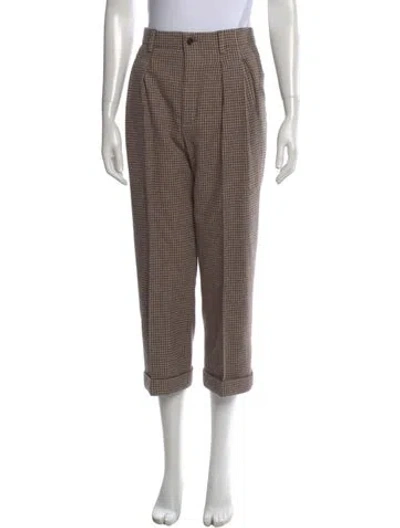 Pre-owned Saint Laurent Virgin Wool Wide Leg Pants In Neutral
