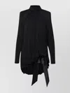 Saint Laurent Chiffon Dress With Padded Shoulders