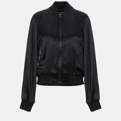 Pre-owned Saint Laurent Viscose Jacket 40 In Black
