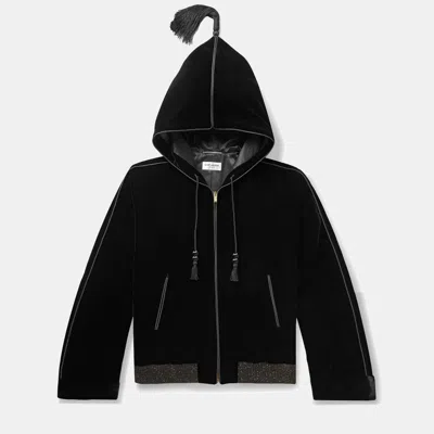 Pre-owned Saint Laurent Viscose Jacket 50 In Black
