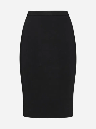 Saint Laurent Viscose Knit Pencil Skirt
